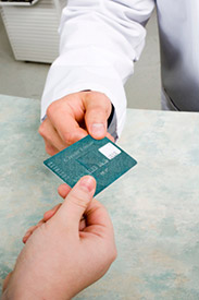 Handing over a credit card